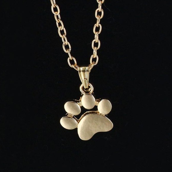 n/a Jewelry - NEW Faux Gold Dog Paw Print Necklace!